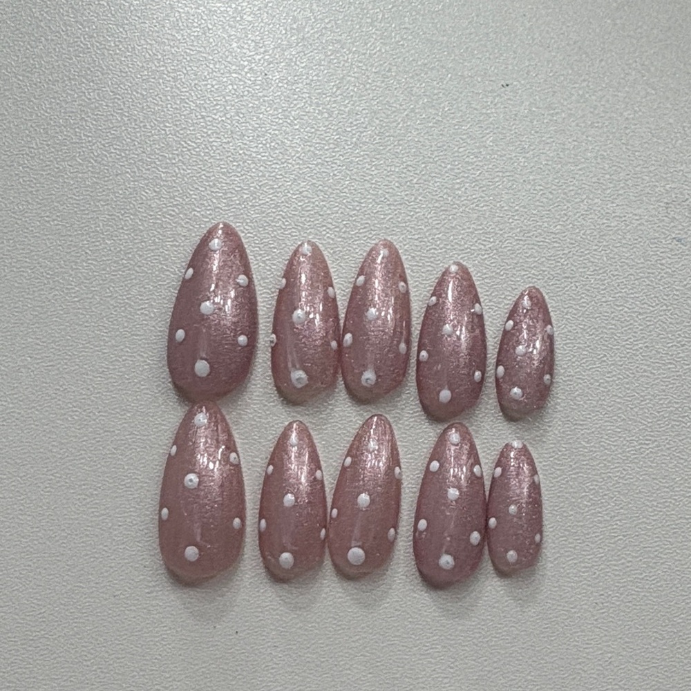 Pink Polka Dot Press-On Nails